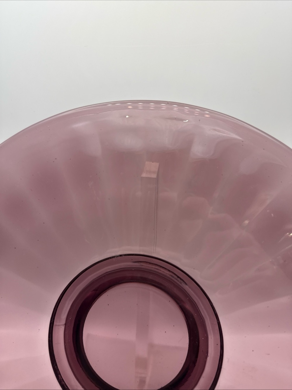 Vintage Amethyst Purple Glass 11" Platter Large Flat Optic Ribs Charger Plate - Picture 3 of 11
